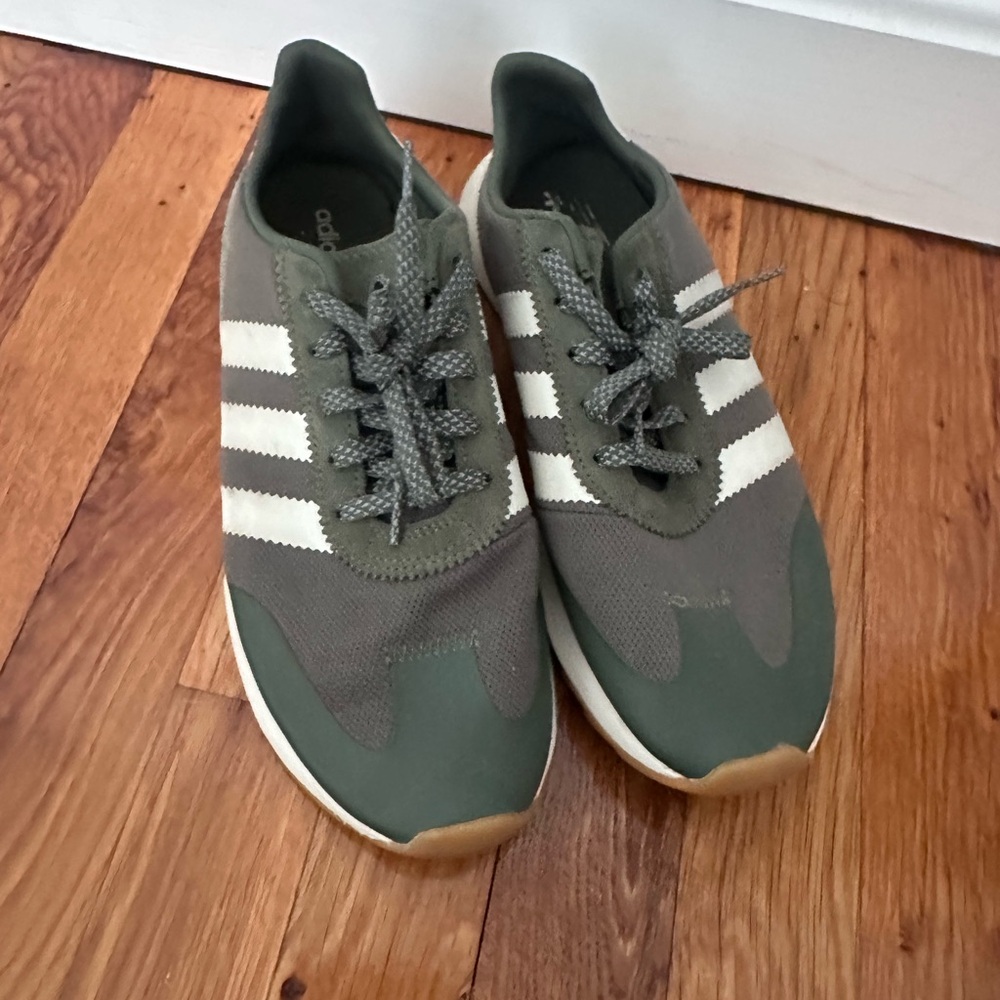 Adidas women Olive and White Sneakers - Picture 2 of 4